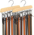 Belt Hanger for Closet, Sturdy Wood Belt Rack Closet Accessories with 14 Hooks Belt Organizer for Closet Organizers and Storage Max 42 Belts...