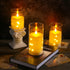 Da by Flameless Candle for Outdoor Use, Recessed String Light, Battery Powered LED Pillar Candle with Remote Control, Timer Function, 4" 5" 6", 3 ...