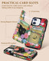 Shorogyt for iPhone 11 Wallet Case with Card Holder, Designer Floral Cat Pattern Kickstand Magnetic Clasp Back Flip Folio Leather Phone Cases for ...
