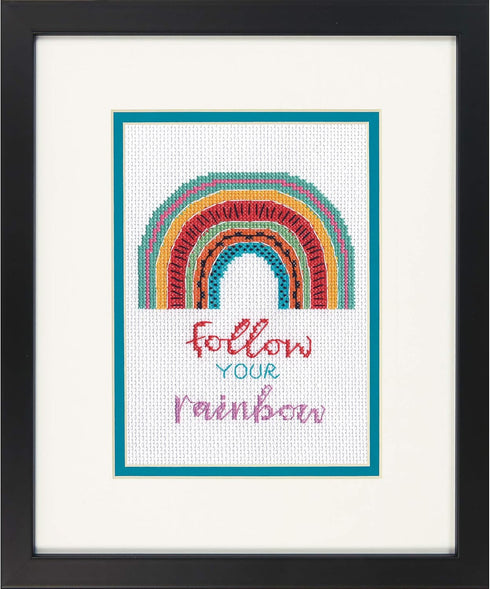DIMENSIONS Follow Your Rainbow Counted Cross Stitch Kit, Multi-Color...