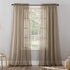No. 918 Erica Crushed Sheer Voile Rod Pocket Curtain Panel, 51" x 84", Taupe...
