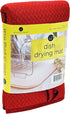 Absorbent, Reversible Microfiber Dish Drying Mat for Kitchen, 16 Inch x 18 Inch, Red...