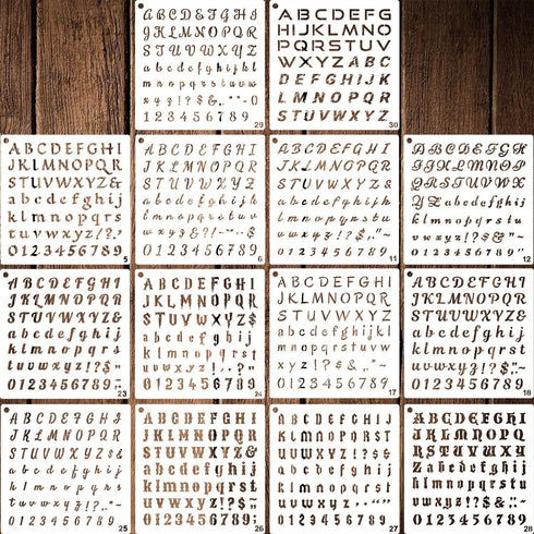 30 Pack Letter Stencils 6 x 6 Inch Alphabet Stencils Letters and Numbers Stencil Lettering Stencils Bullet Journaling Stencils...