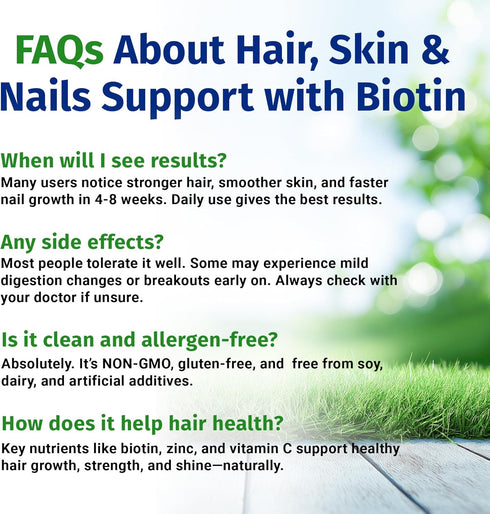 1 Body Hair Skin and Nails Vitamins with Biotin – 26 Vitamins, Minerals and Herbal Extracts – Hair, Skin and Nail Growth Supplement for Women and ...
