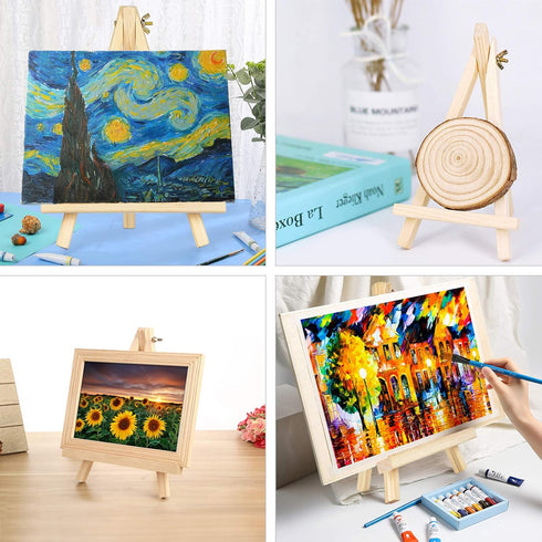 Dolicer Wooden Easel Stand, 1 Pack 9.5" Adjustable Tabletop Easels, Wood Small Easels for Painting Canvas, Portable Art Easel for Kids Adults Arti...