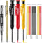 Hiboom 8 Pack Carpenter Pencil Set, 3 Colorful Solid Carpenter Pencils with Sharpener and Refills, Automatic Center Punch, Carbide Scribe Tool Kit...