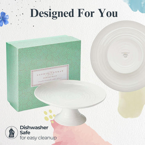 Portmeirion Sophie Conran White Mini Cake Stand | 6.5 Inch Cupcake Stand for Dessert Display at Weddings and Birthday Parties | Made from Fine Por...