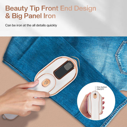 Mini Steam Iron, Travel Steamer for Clothes Portable Mini Iron, Portable Steamer for Dry and Wet Ironing, 970W Handheld Steamer 180° Rotatable Gar...