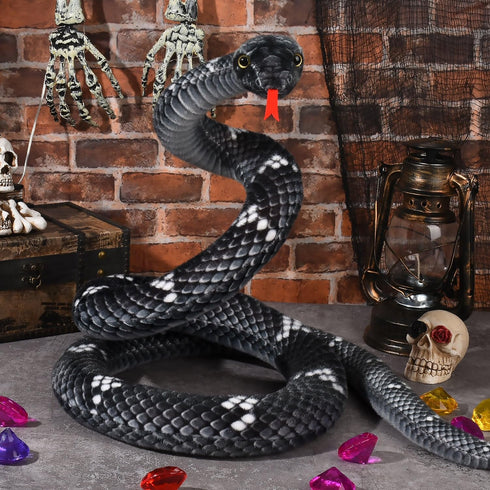 Snake Plush, Stuffed Snake Animal, 80in Large Toy Snakes for Kids, Giant Stuffed Animals Snake, Lifelike Plush Snake for Birthday Gift Party Prank...