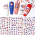 4th of July Nail Art Stickers Decals, American Flag Patriotic Independence Day 3D Nail Stickers Nail Supply USA Flags Heart Star Design Nail Decal...