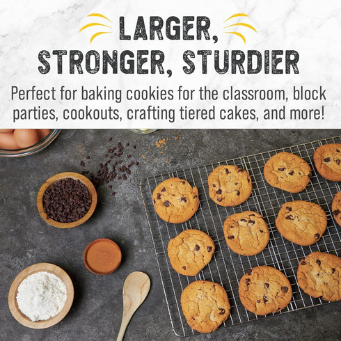 Checkered Chef Cooling Rack for Cooking and Baking - 17" x 12" Stainless Steel, Oven Safe Grid Wire Cookie Cooling Racks...