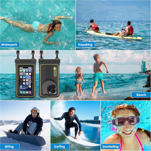 IP68 Waterproof Phone Pouch Up to 6.8", Floating Waterproof Phone Case for iPhone 15 14 13 Pro Max, Galaxy S24 S23 S22 Ultra, Cellphone Dry Bag Cr...