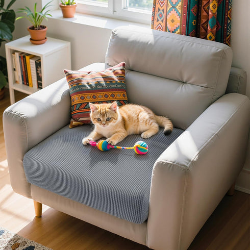 Hokway Couch Cushion Covers Stretch Cushion Covers Sofa Seat Cushion Slipcover Cushion Protector(LightGrey, Small)...