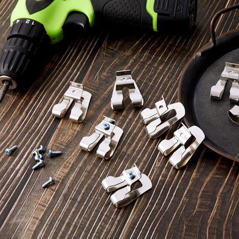 12 Pieces Belt Clip Hook Stainless Steel Impact Belt Clip Replacement Impact Driver Hook with Screws for Hammer Drill Tools...