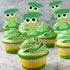 Green Glitter Frog Cupcake Toppers,Princess Frog Food Picks, Rainforest Party Decorations,Frog Birthday Baby Shower Cake Decor,Set of 24...