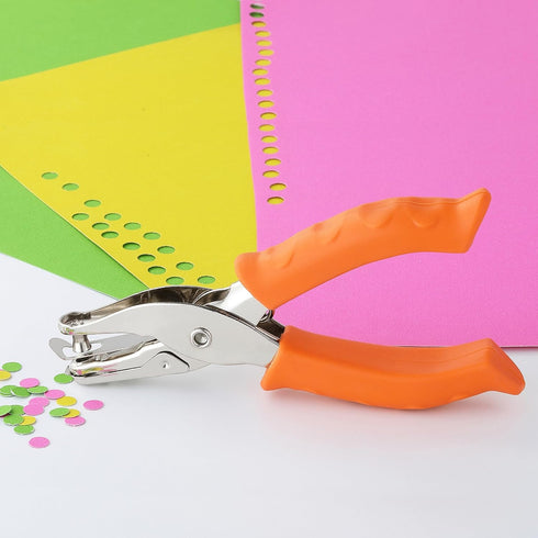 Single Hole Punch, HIA 1/4”Hole Puncher, Metal One Hole Puncher for Crafts with Ergonomic Silicone Handle, Paper Punch for Kids and Adults (Stylis...