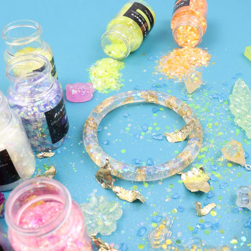 Glow in The Dark Glitter, 12 Colors Chunky Glitter for Tumblers, High Luminous Holographic Glitter for Resin Crafts Epoxy Slime, Cosmetic Grade Na...