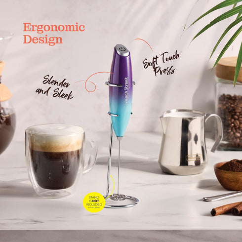 Powerful Handheld Milk Frother, Mini Milk Foamer, Battery Operated (Not included) Stainless Steel Drink Mixer for Coffee, Lattes, Cappuccino, Frap...