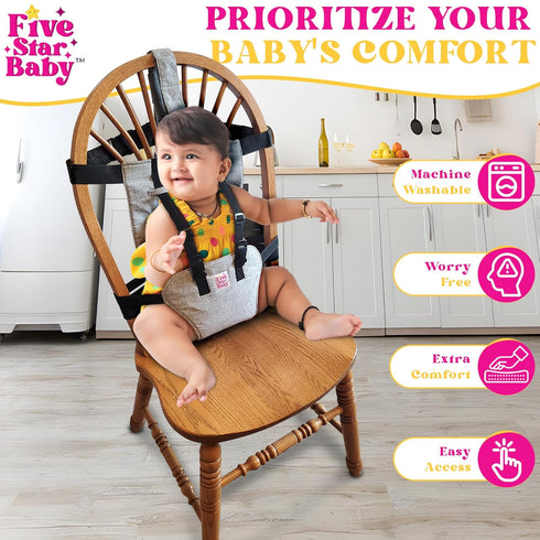 Baby Travel Essential Seat Harness - Baby Travel Gear - Infant Chair Harness Portable - Toddler Chair Harness with Soft Padding for Added Coziness...