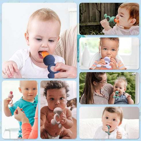Baby Fruit Feeder, Frozen Teething Toys for Babies, Baby Teether Pacifier with 3 Extra Teats, Baby Eating Essentials, BPA Free Baby Feeding Suppli...