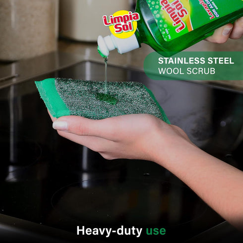 | Pack 12 Steel Mesh Pad | Stainless Steel Wool Scrub - Sponge Apartment Essentials | Cleaning Supplies Sponges Kitchen...