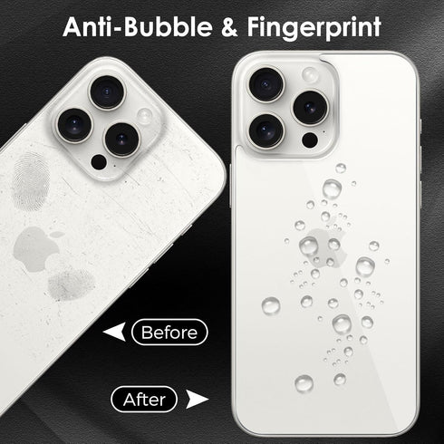 3 in 1 Screen Protector for iPhone 15 Pro Max, Front and Back Tempered Glass Screen Protector, Camera Lens Protector Ultra Thin Bubble Free(6.7 in...