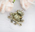 Gyn&Joy Gold Tone Peridot Green Colored Rhinestone Crystal Frog Brooch Pin BZ099...