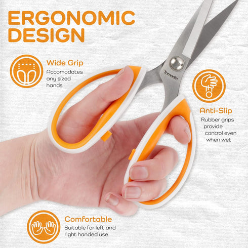JubileeYarn Workhorse Bertha All Purpose Heavy Duty Scissors - Orange & White - 1 Pair...