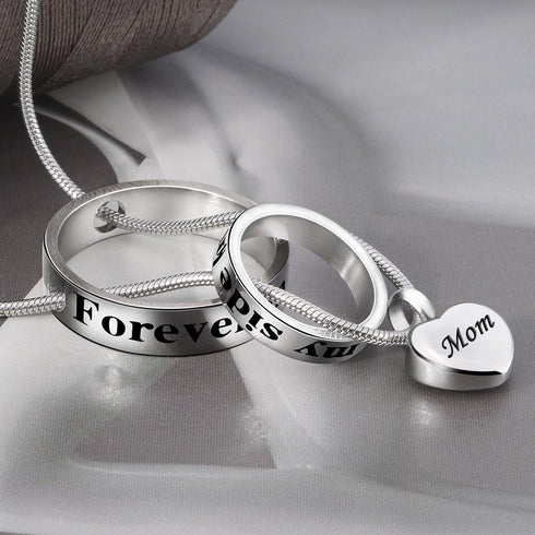 Cremation Jewelry No Longer By My Side, Forever In My Heart Carved Locket Memorial Necklace Keepsake Urn Pendant...