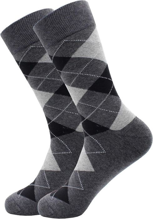 Mens Grey Dress Socks Size 10-13, Cotton Crew Calf Socks...