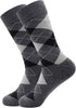 Mens Grey Dress Socks Size 10-13, Cotton Crew Calf Socks...