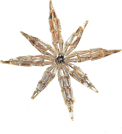 Stunning Vintage Opens Micro Pave & Oval Shaped CZ Stone 8-Pointed Burst Star Brooches Pins for Women...