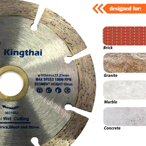 4 Inch Wet Dry Segmented Cutting Concrete Diamond Saw Blade for Masonry with 7/8-5/8 Inch Arbor...