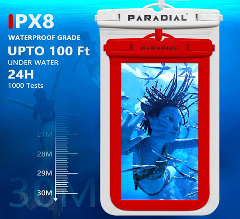 2 Packs Waterproof Cell Phone Cases with Lanyards - IPX8 Dry Bag Large & Standard Holders. Water Activity Phone Pouch for iPhone 15 Pro Max & Othe...