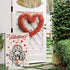 Valentines Day Garden Flag Valentine Poodle Dog Flags for Outside Love Heart Anniversary Wedding Party Home Burlap Double Sided Yard Outdoor Decor...