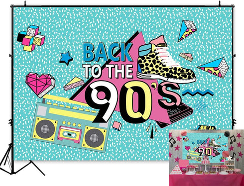 Art Studio 90's Theme Music Party Photography Backdrops Hip-Hop Colorful Graffiti Style Photo Booth Studio Props Let's Glow Party Decor Supplies R...