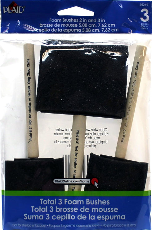 Plaid Foam Brushes, 44269 (3 Pack), One Size...
