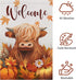 Welcome Fall Highland Cow Garden Flag 12x18 Inch Double Sided Burlap, Farmhouse Pumpkins Cow Yard Decor Seasonal Flowers Porch Flag for Rustic Aum...