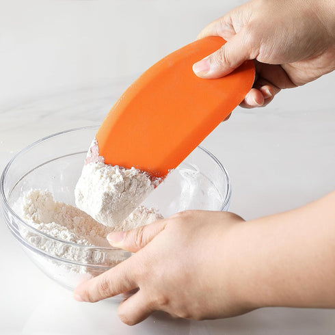 2PCS Bowl Scraper, Kaloo Silicone Food Scraper for Bread, Bench, Dough, Sourdough, Baking Dishwasher Safe (6.9"*3.14", Grey+Orange)...