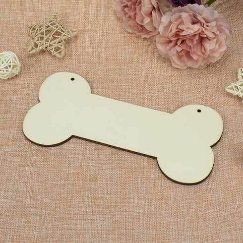 3 Pcs Dog Bone Wood Sign Blank Wooden Plaque Unfinished Wood DIY Crafts Hanging Sign with Ropes for Puppy Pet House Door Wall Decorative, 3.9x7.9 ...