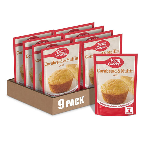 Betty Crocker Cornbread and Muffin Baking Mix, 6.5 oz. (Pack of 9)...