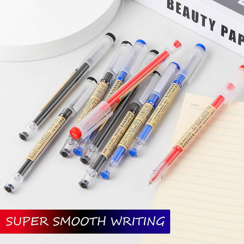 RIANCY Gel Pens Ballpoint Pens Liquid Ink Rollerball Black Gel Ink Pens Quick Drying 0.35 mm Japanese Style Pen Extra Fine Point Pens Blue Pens Re...