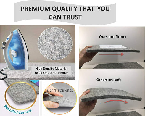 Portable Wool Pressing Mat Ironing Board for Quilting Sewing Embroidery Crafting Patchwork - New Compact Size 8”x10”...