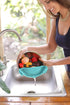 Clip On Kitchen Food Strainer for Spaghetti, Meat, Pasta, & Ground Beef Grease, Colander & Sieve Snaps or Clips Onto Bowls, Pots & Pans Includes S...