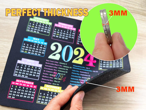 Calendar Mouse Pad 2024 Bulk 10.3"X8.3", XL Mouse Pad Calendar with Holidays, Mouse Pad Calendar 2024 Non-Slip Rubber Base, Home Office Desk Decor...