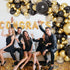 RUBFAC 110pcs Black and Gold Balloons Garland Arch Kit with Black Gold Confetti Balloons for Graduation Birthday Wedding Party Decorations...