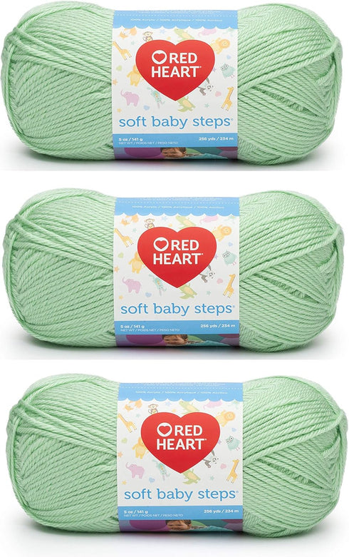 Red Heart Soft Baby Steps Yarn (3-Pack) Baby Green E746-9620......
