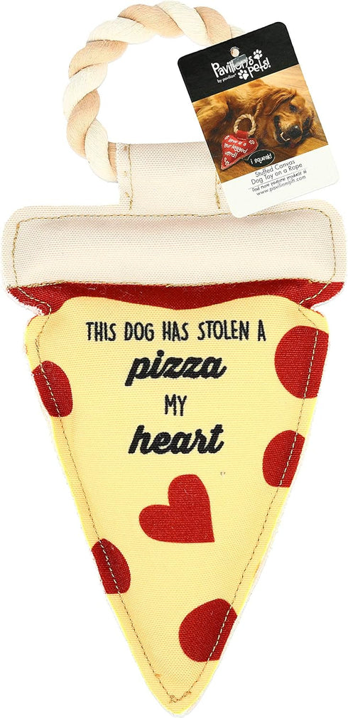 Pavilion Gift Company Stolen A Pizza My Heart Dog Toy, 13", Yellow...