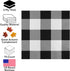 Iconikal 75-Count Black Gingham Disposable Paper Party Napkins, White Buffalo Plaid, Dinner Size...