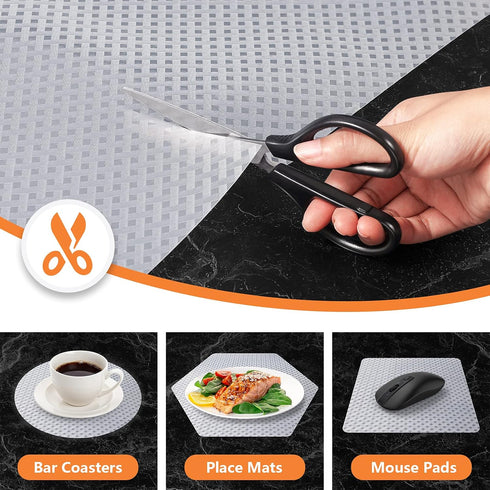 Shelf Liners for Kitchen Cabinets, Waterproof Kitchen Cupboard Liner, Refrigerator Liners and Durable Plastic Drawer Mats EVA Non Adhesive Shelves...